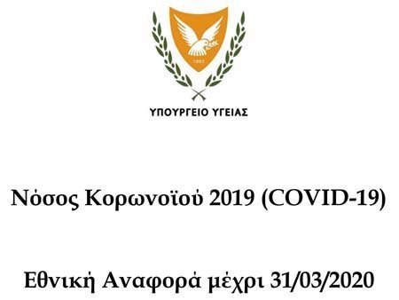 Νόσος Κορωνοϊού 2019 (COVID-19): Εθνική Αναφορά μέχρι 31/03/2020