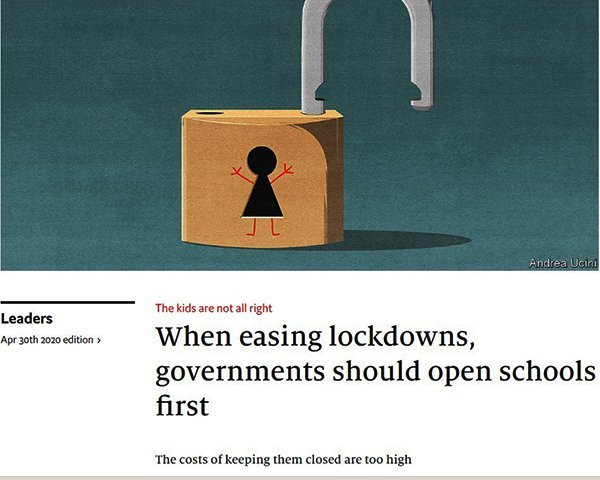 Economist: Η χαλάρωση μέτρων πρέπει να ξεκινά με άνοιγμα των σχολείων, μάλιστα των δημοτικών