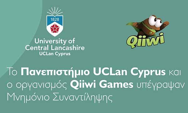 Το Πανεπιστήμιο UCLan Cyprus και ο οργανισμός Qiiwi Games υπέγραψαν μνημόνιο συναντίληψης.